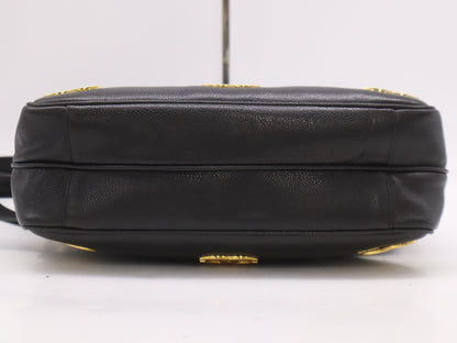 CHANEL Caviar Skin Triple Coco Black Shoulder Bag with GD Hardware, Seal, and Card Included, 2950148