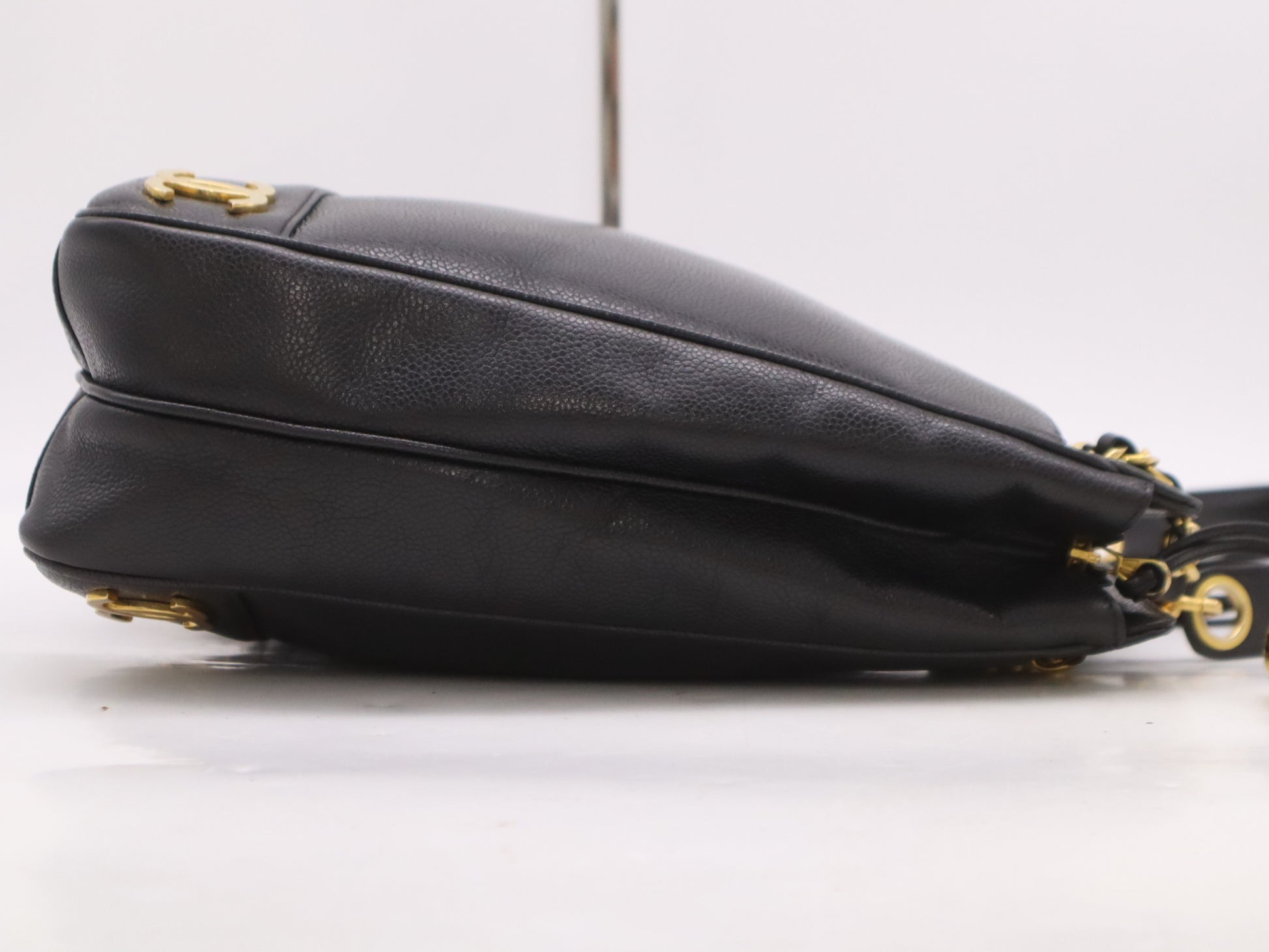 CHANEL Caviar Skin Triple Coco Black Shoulder Bag with GD Hardware, Seal, and Card Included, 2950148