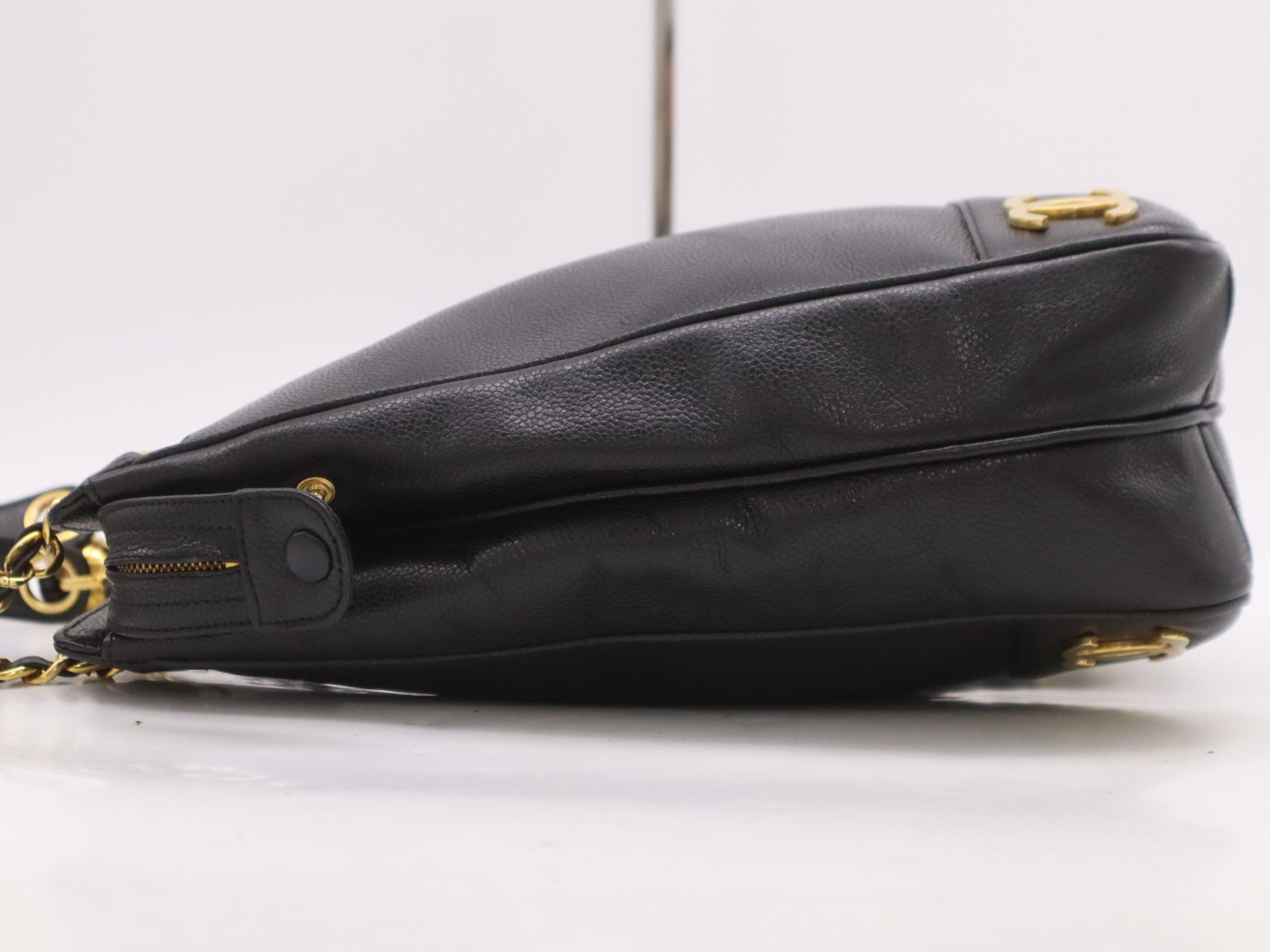 CHANEL Caviar Skin Triple Coco Black Shoulder Bag with GD Hardware, Seal, and Card Included, 2950148