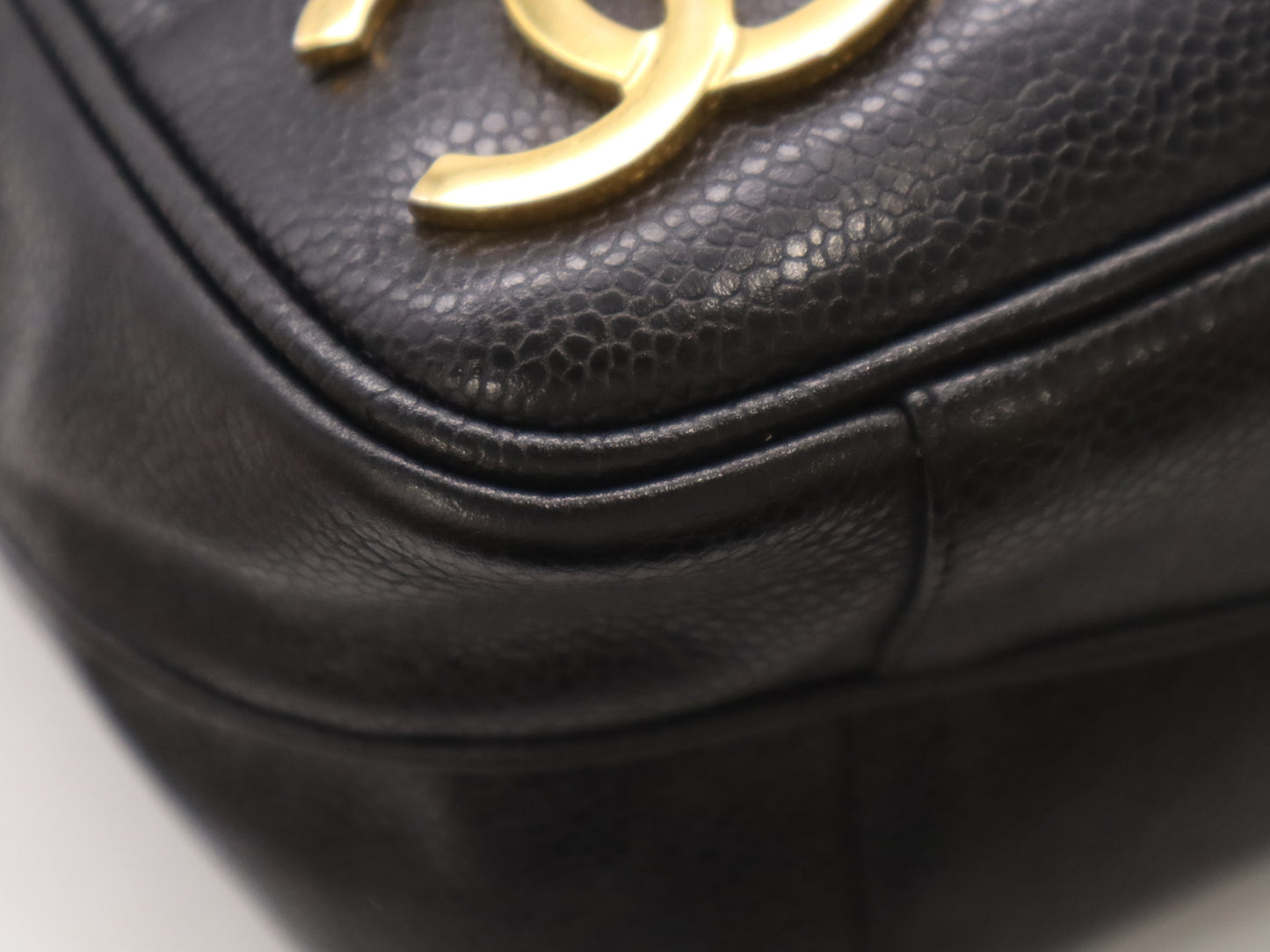 CHANEL Caviar Skin Triple Coco Black Shoulder Bag with GD Hardware, Seal, and Card Included, 2950148
