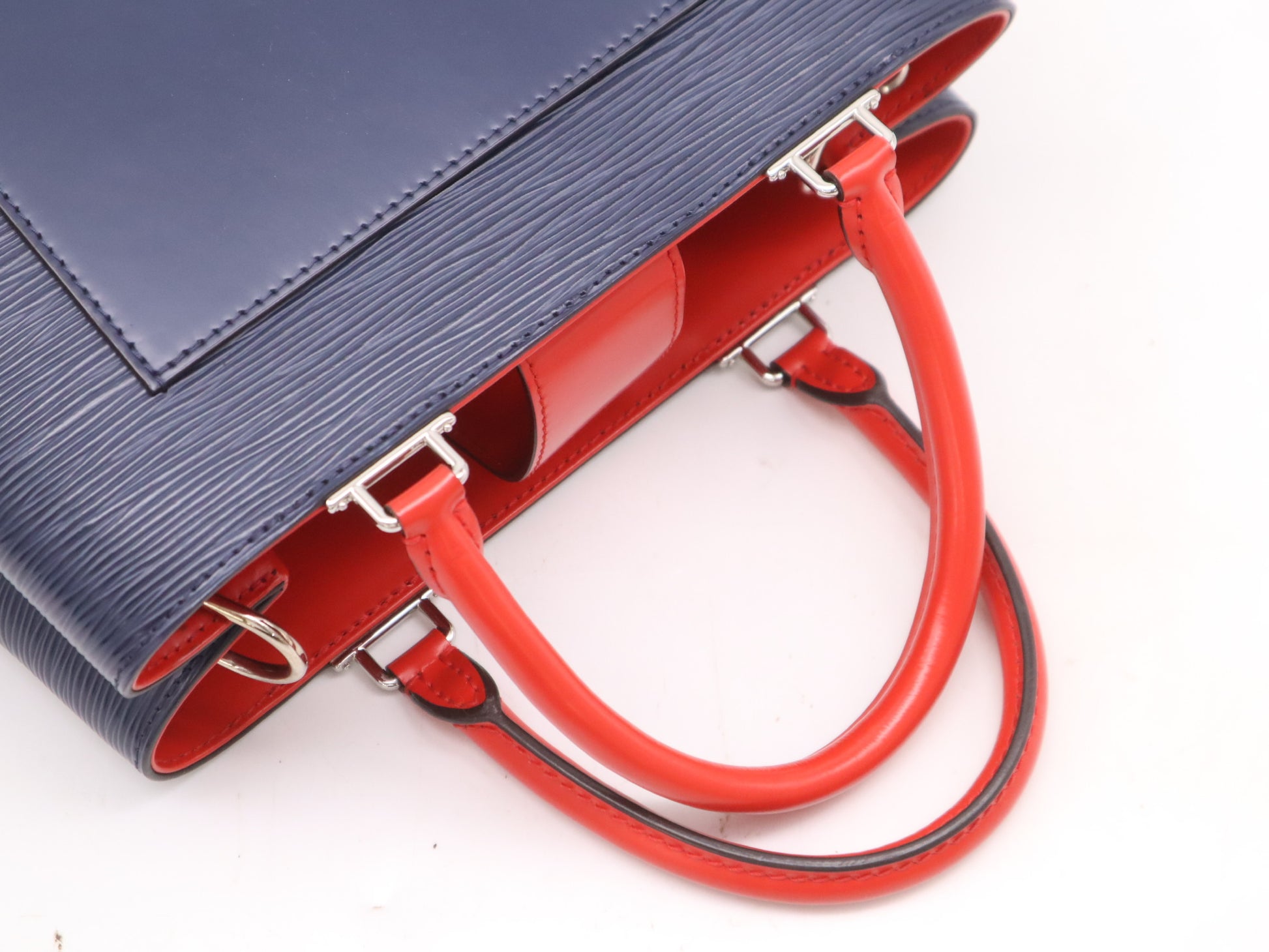 LOUIS VUITTON M53512 Epic Level PM Indigo Coquelicot Handbag with Shoulder Strap, Name Tag, and Dust Bag, RFID Verified