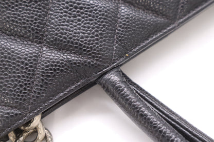 CHANEL Caviar Leather Reissue Tote Bag with Silver Hardware and Black Seal 7979352