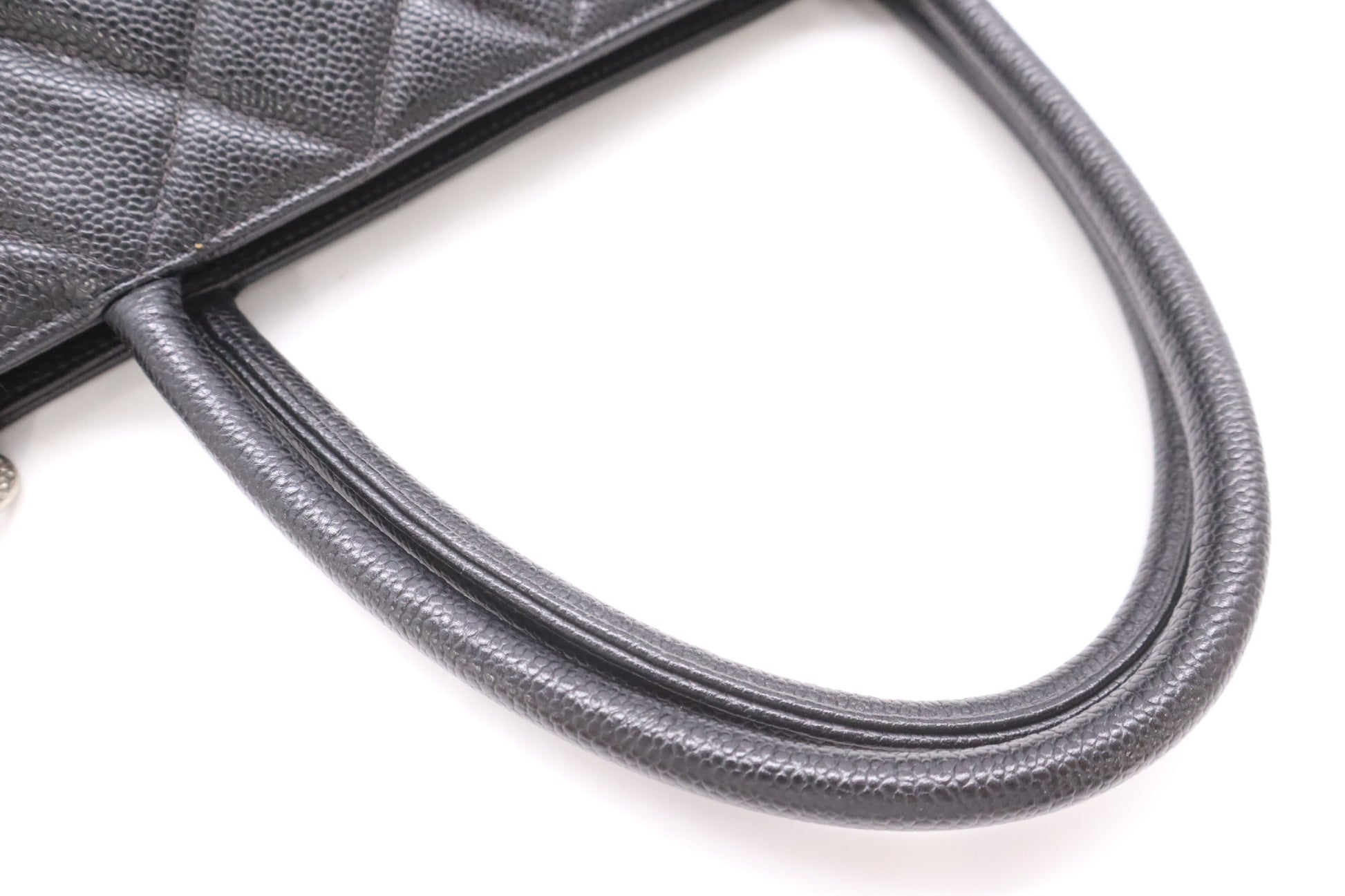 CHANEL Caviar Leather Reissue Tote Bag with Silver Hardware and Black Seal 7979352