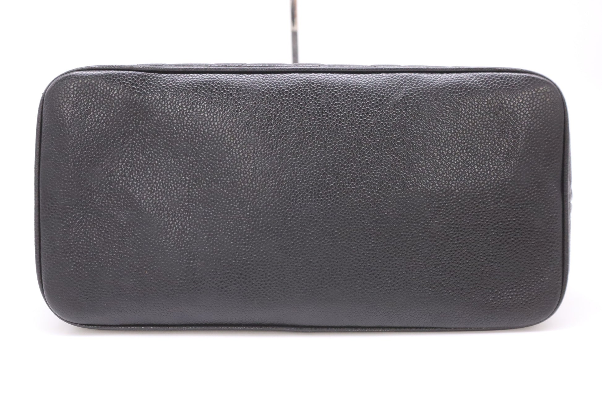 CHANEL Caviar Leather Reissue Tote Bag with Silver Hardware and Black Seal 7979352