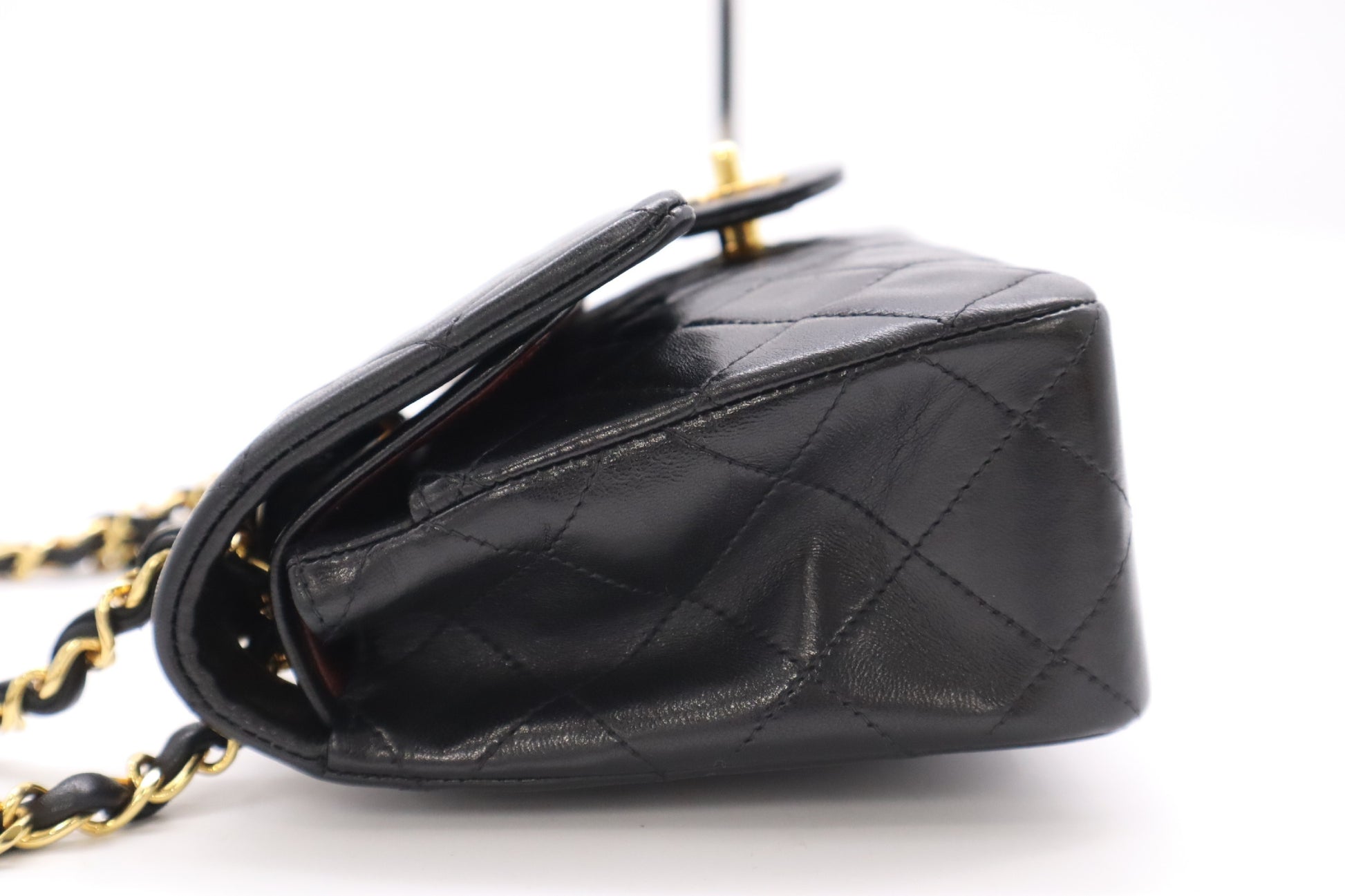 CHANEL Lambskin Matelasse 23 Double Flap Double Chain GD Hardware Black Seal Shoulder Bag 3951288