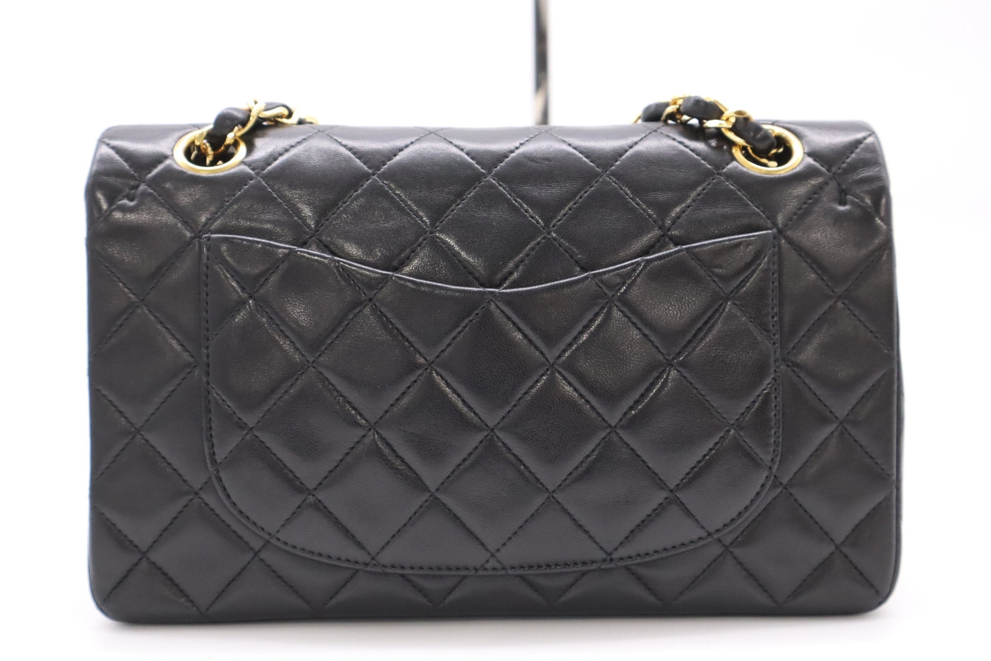 CHANEL Lambskin Matelasse 23 Double Flap Double Chain GD Hardware Black Seal Shoulder Bag 3951288