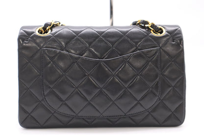 CHANEL Lambskin Matelasse 23 Double Flap Double Chain GD Hardware Black Seal Shoulder Bag 3951288