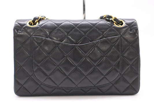 CHANEL Lambskin Matelasse 23 Double Flap Double Chain GD Hardware Black Seal Shoulder Bag 3951288