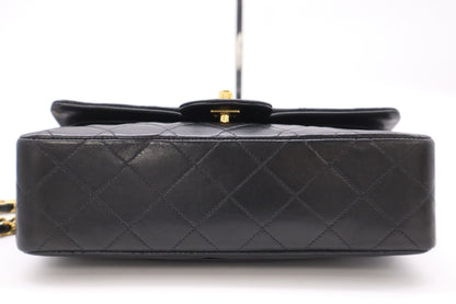 CHANEL Lambskin Matelasse 23 Double Flap Double Chain GD Hardware Black Seal Shoulder Bag 3951288