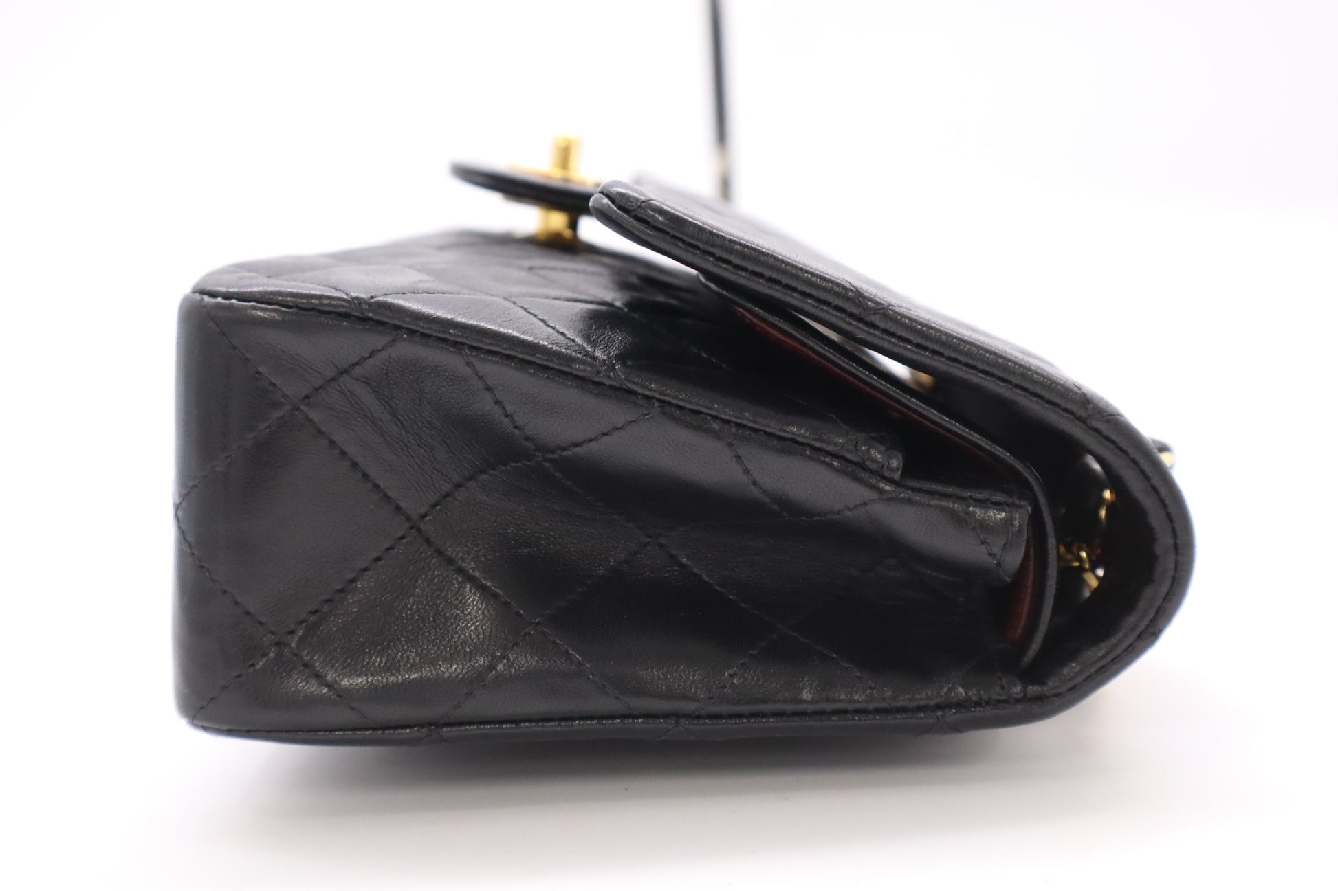 CHANEL Lambskin Matelasse 23 Double Flap Double Chain GD Hardware Black Seal Shoulder Bag 3951288