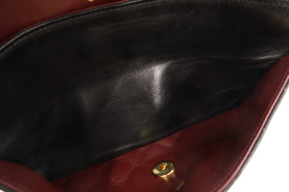 CHANEL Lambskin Matelasse 23 Double Flap Double Chain GD Hardware Black Seal Shoulder Bag 3951288