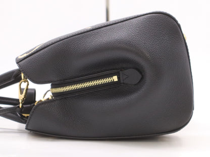 LOUIS VUITTON M45499 Empreinte Montaigne MM Shoulder Bag in Noir and Beige with Poignier Crochet Shoulder Strap, RFID Verified