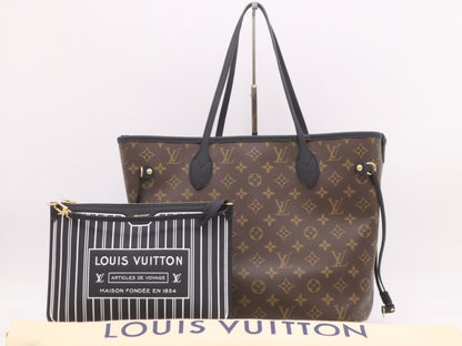LOUIS VUITTON M11946 Monogram Neverfull MM Inside-Out Tote Bag with Pouch and Dust Bag, RFID Verified
