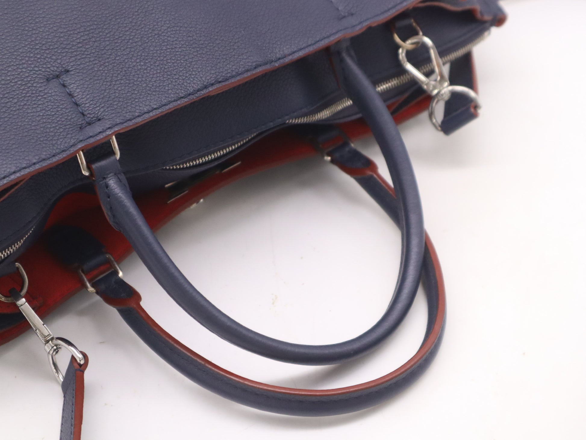 LOUIS VUITTON M54571 Leather Rock Meat Shoulder Bag in Marine Rouge Navy and Red with Shoulder Strap, RFID Verified