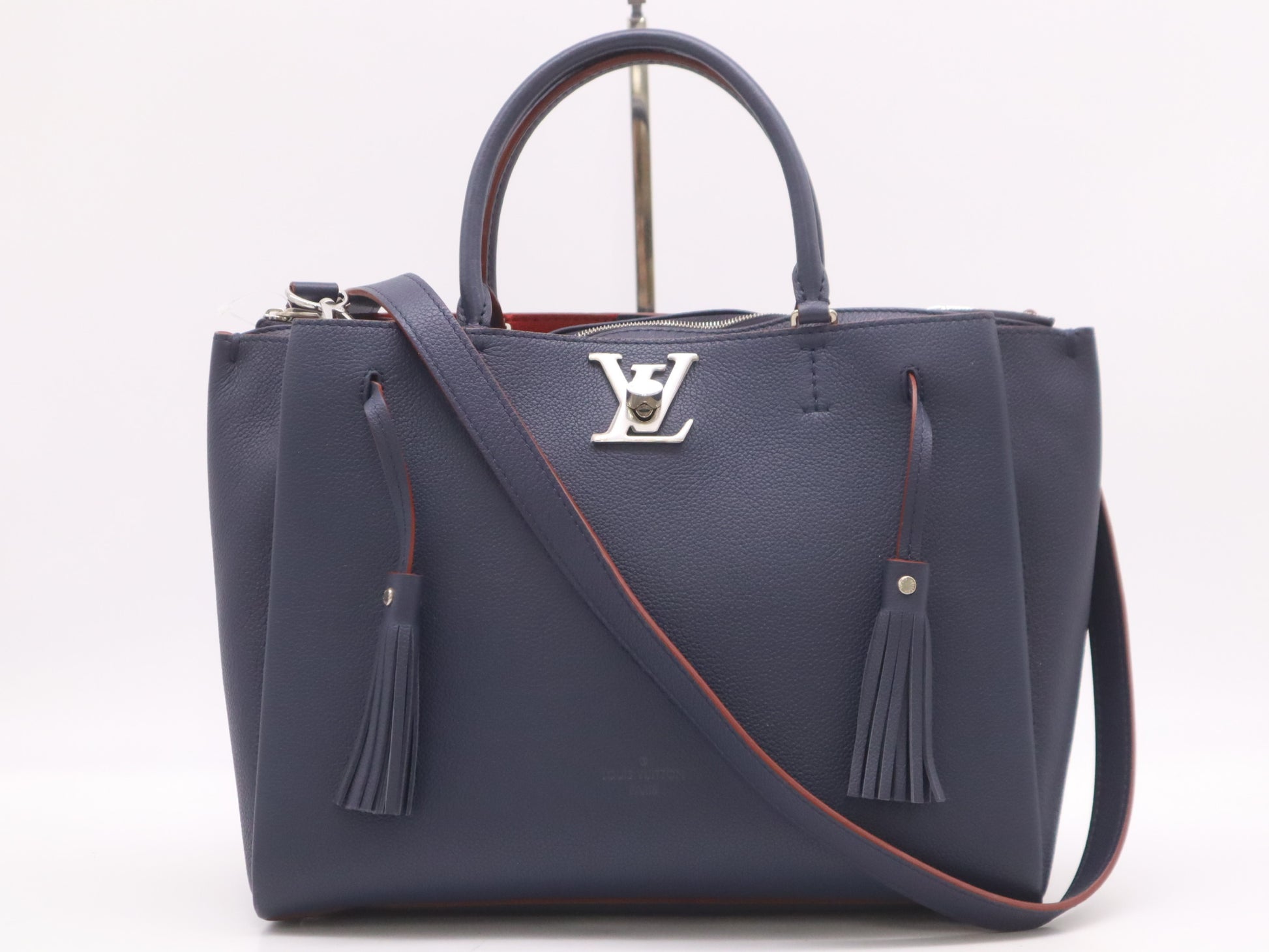 LOUIS VUITTON M54571 Leather Rock Meat Shoulder Bag in Marine Rouge Navy and Red with Shoulder Strap, RFID Verified