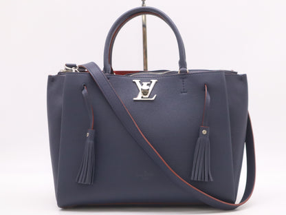 LOUIS VUITTON M54571 Leather Rock Meat Shoulder Bag in Marine Rouge Navy and Red with Shoulder Strap, RFID Verified