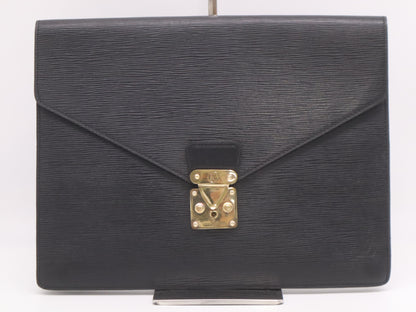 LOUIS VUITTON M54452 Epiporte Document Senateur Noir Second Bag with 2 Keys