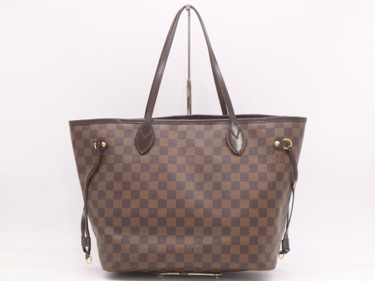 LOUIS VUITTON N41603 Damier Neverfull MM Ebene Rose Ballerine Tote Bag