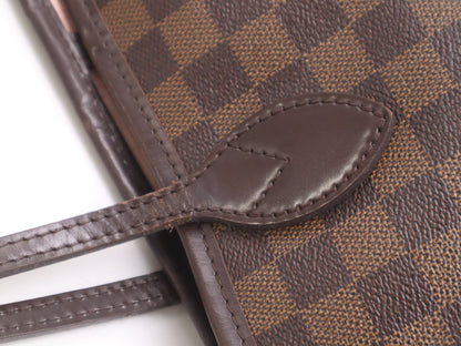 LOUIS VUITTON N41603 Damier Neverfull MM Ebene Rose Ballerine Tote Bag