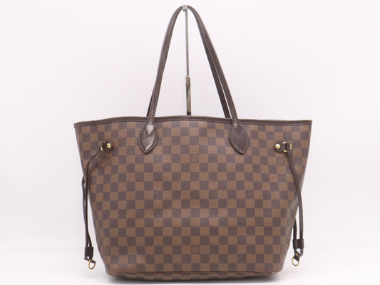 LOUIS VUITTON N41603 Damier Neverfull MM Ebene Rose Ballerine Tote Bag