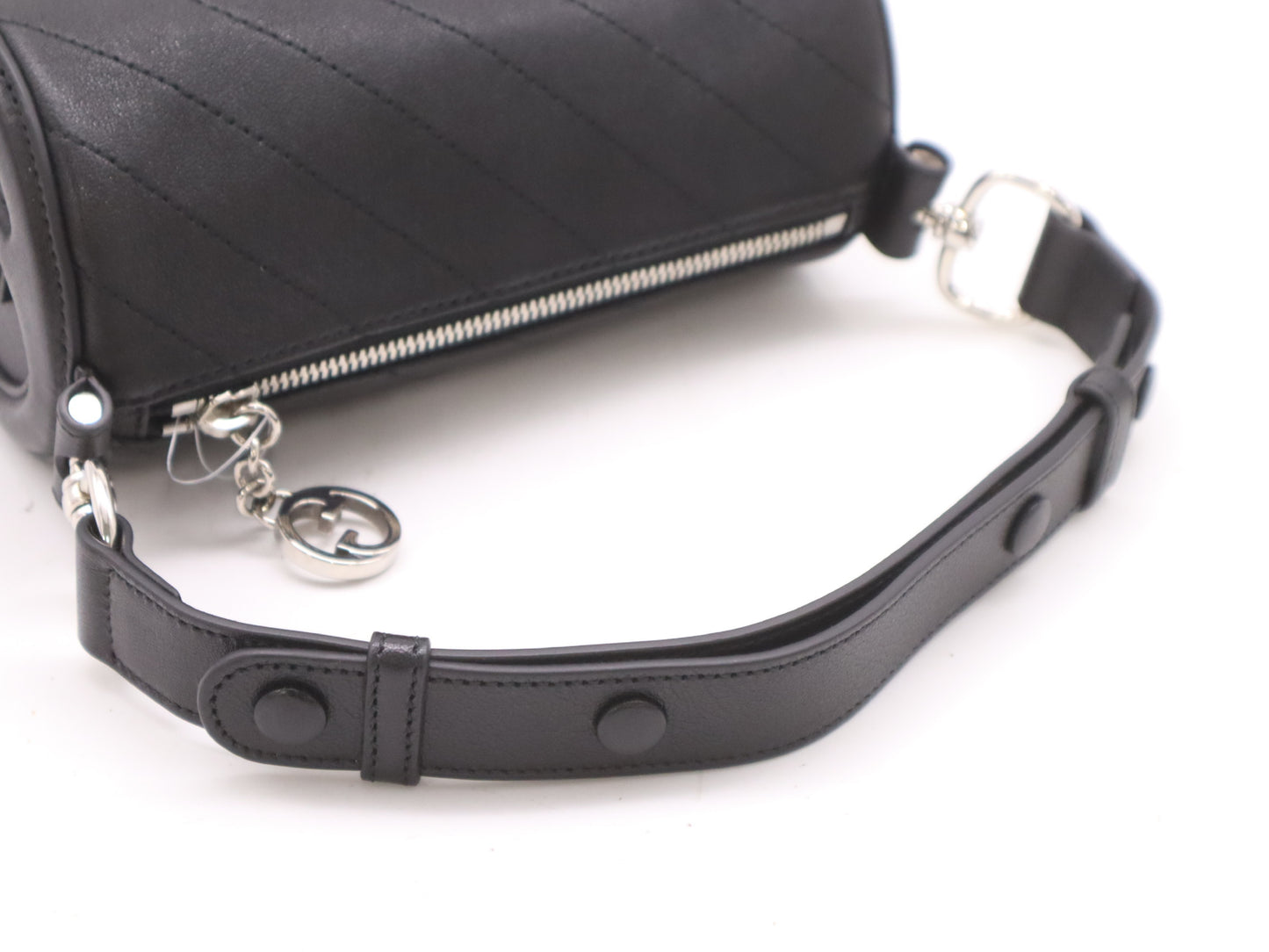 GUCCI 760169 Blondie Leather Shoulder Bag in Black with Dust Bag