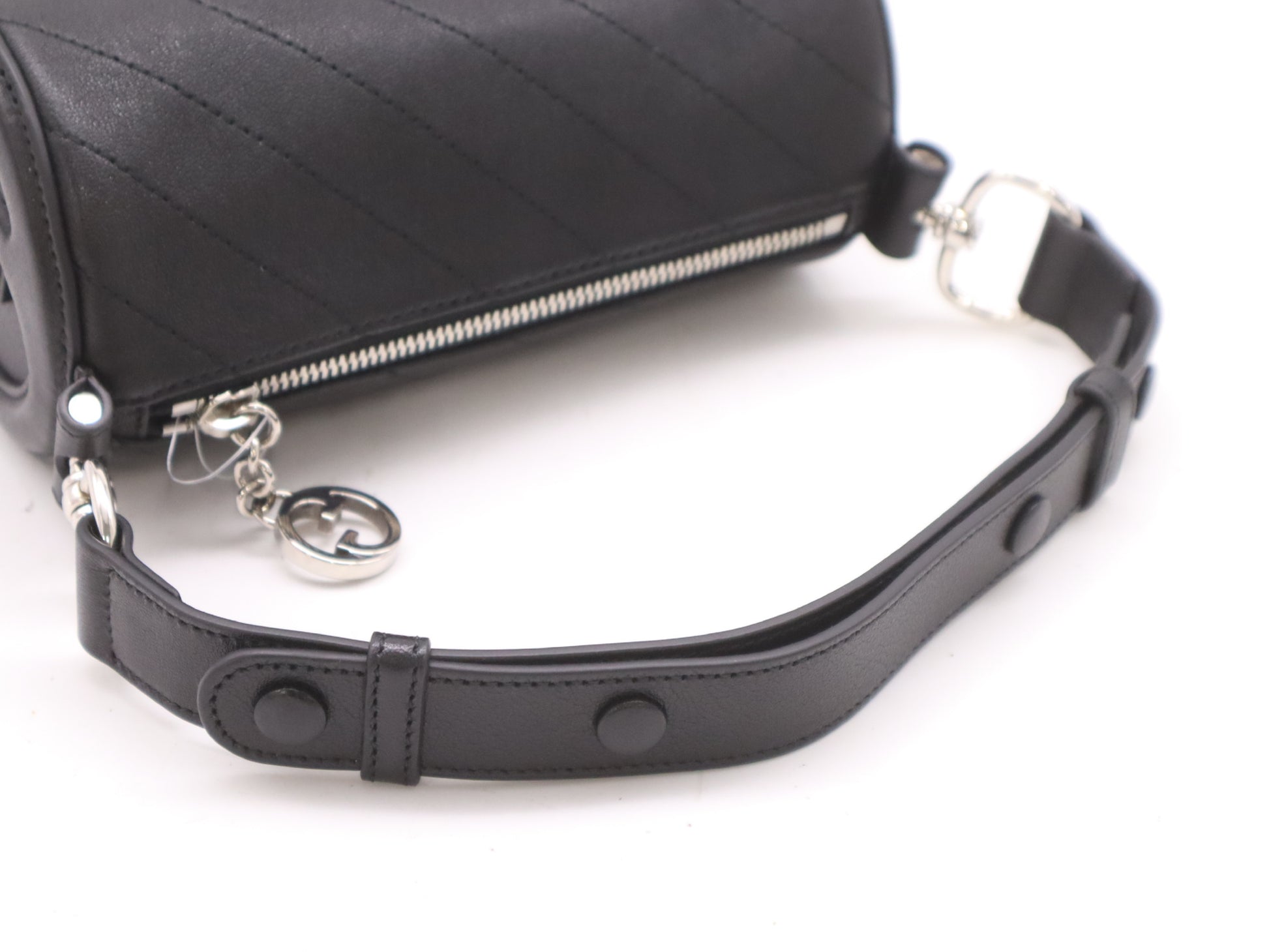 GUCCI 760169 Blondie Leather Shoulder Bag in Black with Dust Bag
