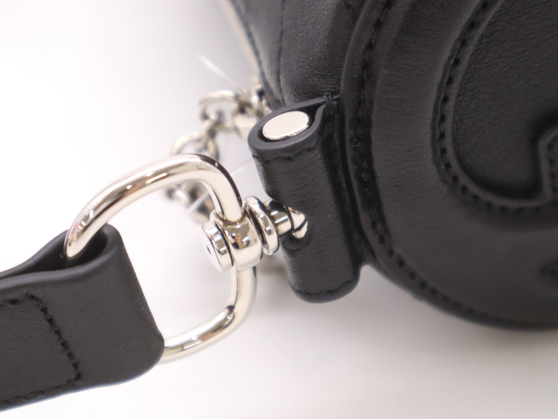 GUCCI 760169 Blondie Leather Shoulder Bag in Black with Dust Bag