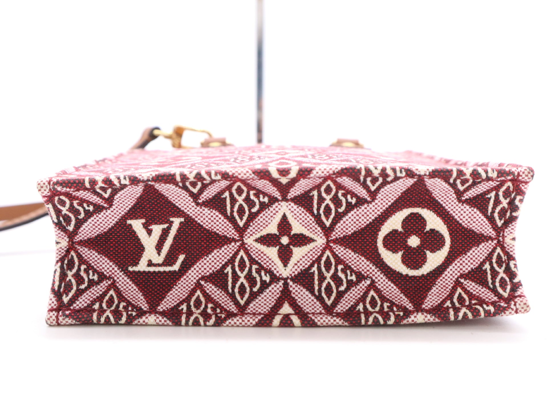 LOUIS VUITTON M69846 Monogram Jacquard Petite Sac Plat Bordeaux RFID Verified Shoulder Bag