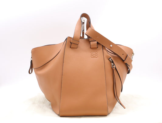 LOEWE Hammock Medium 2-Way Shoulder Bag in Brown Calfskin Leather with Dust Bag