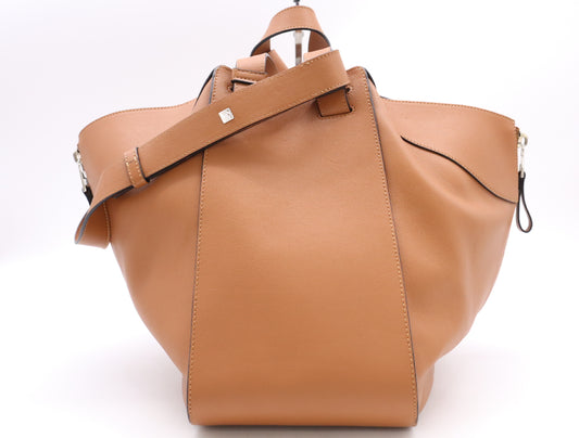 LOEWE Hammock Medium 2-Way Shoulder Bag in Brown Calfskin Leather with Dust Bag