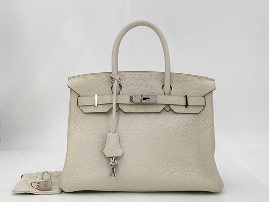 HERMES Birkin 30 Handbag, Y Stamp, 2020, Togo Leather, Sterling Silver Hardware, Clé Cloche, Cadena, 2 Keys, Dust Bag Included