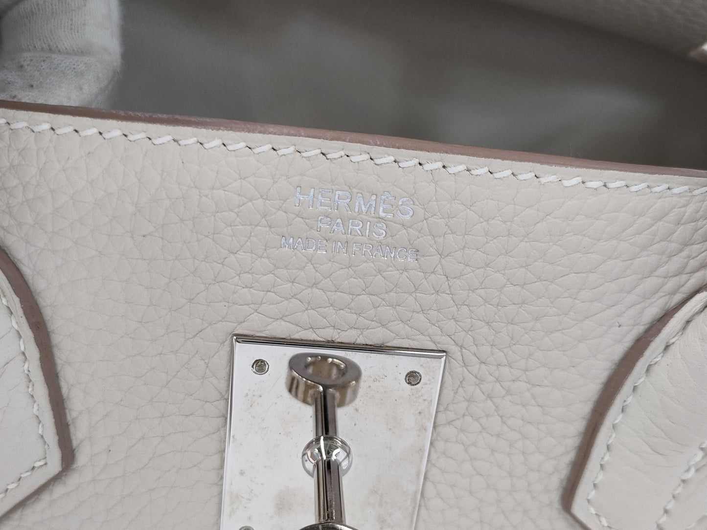 HERMES Birkin 30 Handbag, Y Stamp, 2020, Togo Leather, Sterling Silver Hardware, Clé Cloche, Cadena, 2 Keys, Dust Bag Included