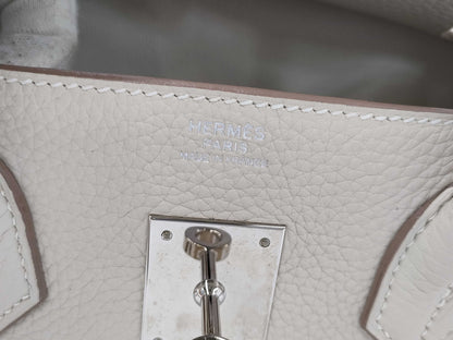 HERMES Birkin 30 Handbag, Y Stamp, 2020, Togo Leather, Sterling Silver Hardware, Clé Cloche, Cadena, 2 Keys, Dust Bag Included