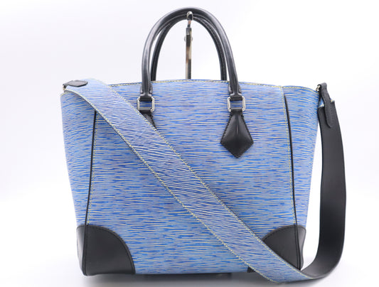 LOUIS VUITTON M56025 Epi Denim Phoenix MM Blue Tote Bag
