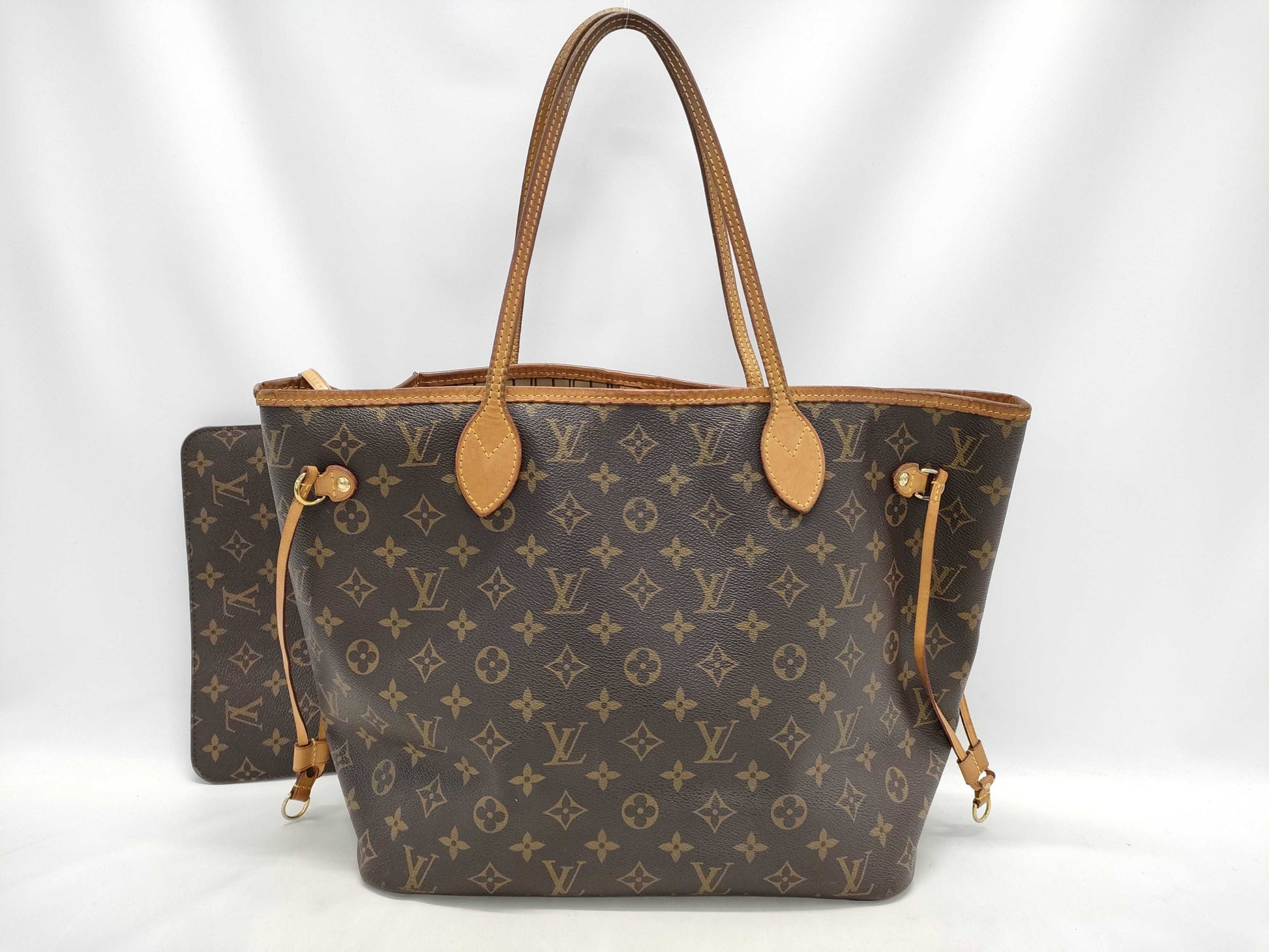 LOUIS VUITTON M40156 Monogram Neverfull MM Old Model Tote Bag with Pouch
