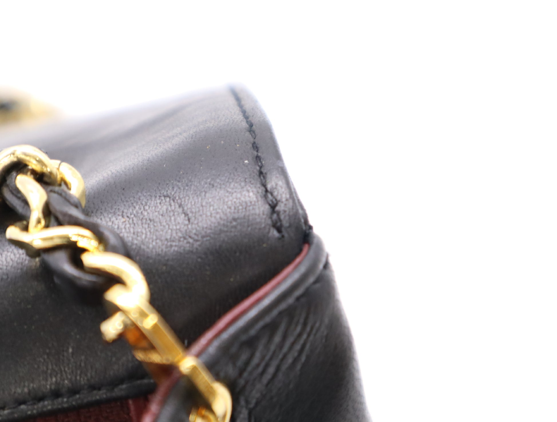 CHANEL Diana 25 Lambskin Matelasse Shoulder Bag with Small Flap, Small Chain, Gold Hardware, Black Seal, Card Included, 2016686
