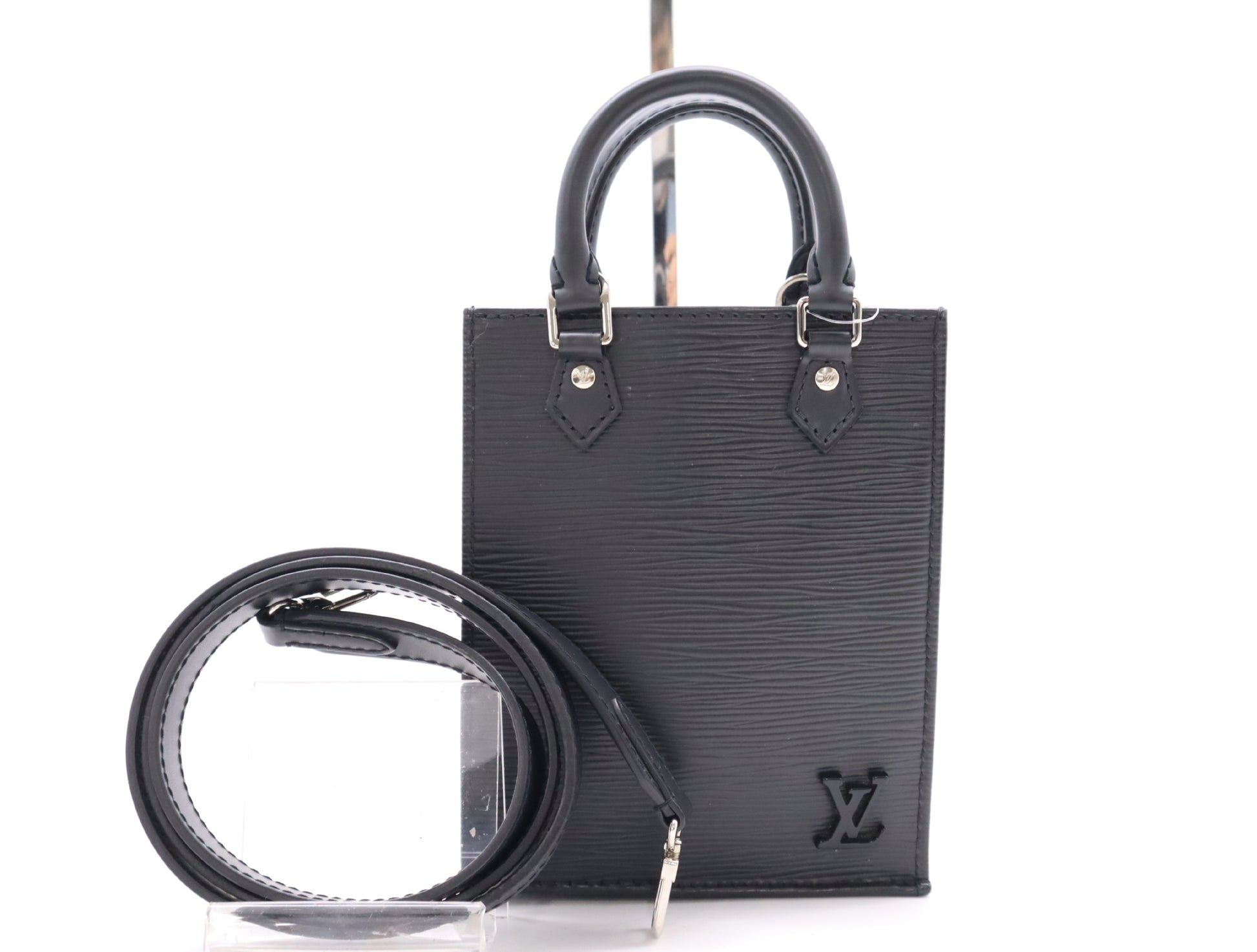 LOUIS VUITTON M69441 Petite Sac Plat Noir Shoulder Bag RFID Verified No Serial Tag