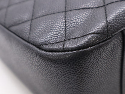 CHANEL Caviar Leather Matelasse Chain Shoulder Bag with GD Hardware, Black Card, 7073121, Dust Bag Included