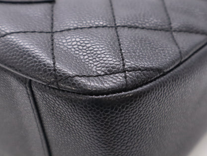 CHANEL Caviar Leather Matelasse Chain Shoulder Bag with GD Hardware, Black Card, 7073121, Dust Bag Included