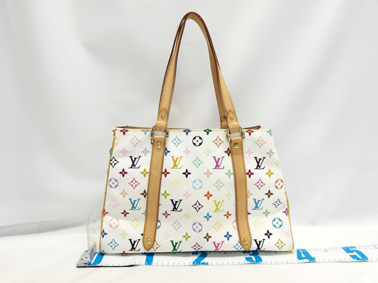 LOUIS VUITTON M40094 Multicolor Aurelia MM Blanc Tote Bag with Dust Bag