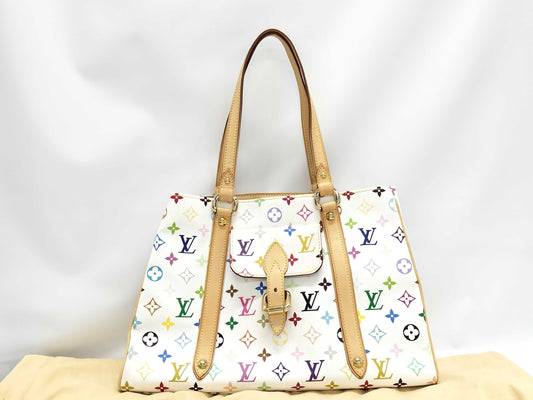 LOUIS VUITTON M40094 Multicolor Aurelia MM Blanc Tote Bag with Dust Bag