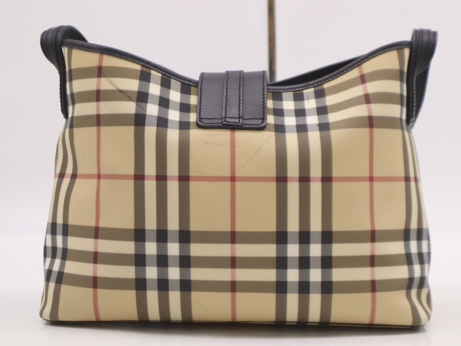 BURBERRY PVC x Leather Nova Check Beige Brown Shoulder Bag