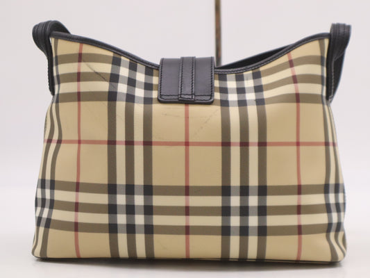 BURBERRY PVC x Leather Nova Check Beige Brown Shoulder Bag