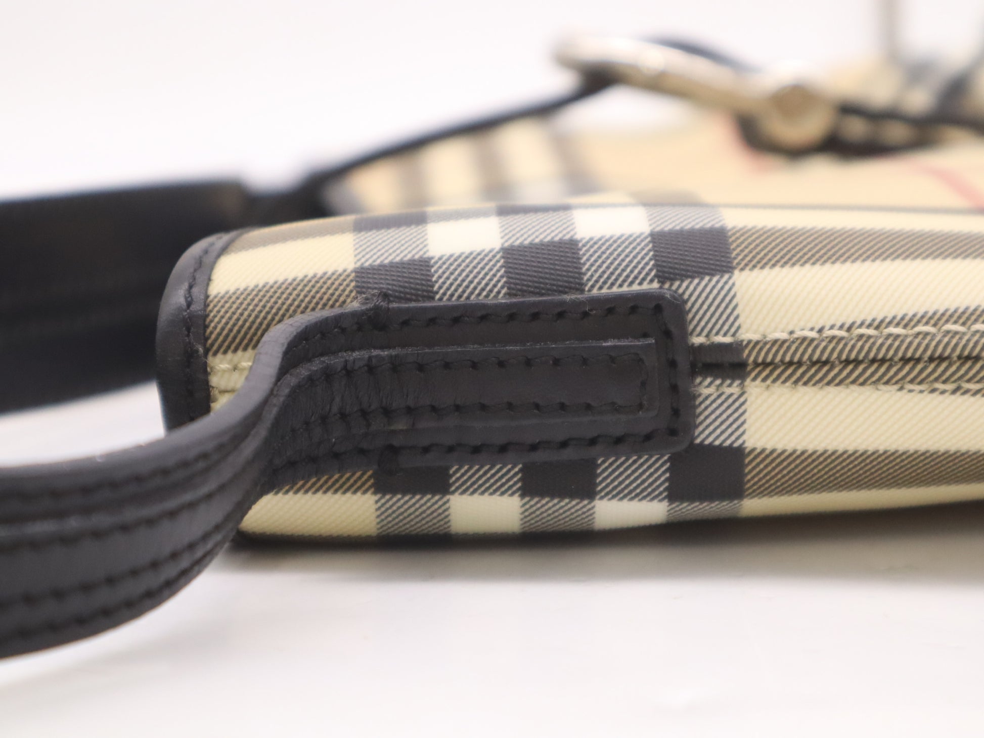 BURBERRY PVC x Leather Nova Check Beige Brown Shoulder Bag