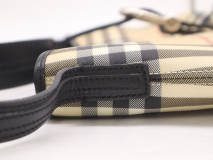 BURBERRY PVC x Leather Nova Check Beige Brown Shoulder Bag