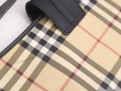 BURBERRY PVC x Leather Nova Check Beige Brown Shoulder Bag