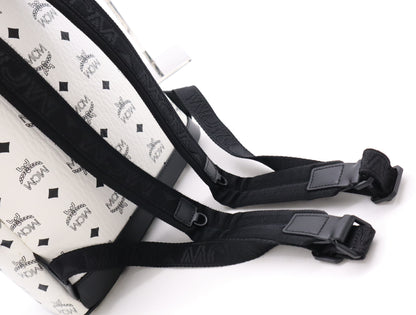 MCM PVC and Leather Stark Backpack - Visetos Small White Backpack