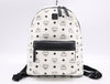 MCM PVC and Leather Stark Backpack - Visetos Small White Backpack
