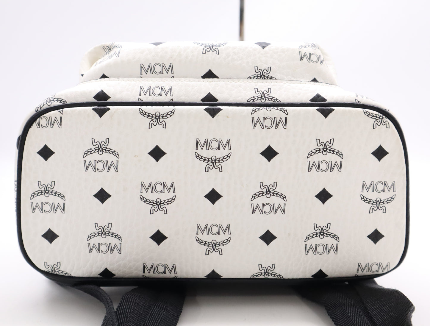 MCM PVC and Leather Stark Backpack - Visetos Small White Backpack