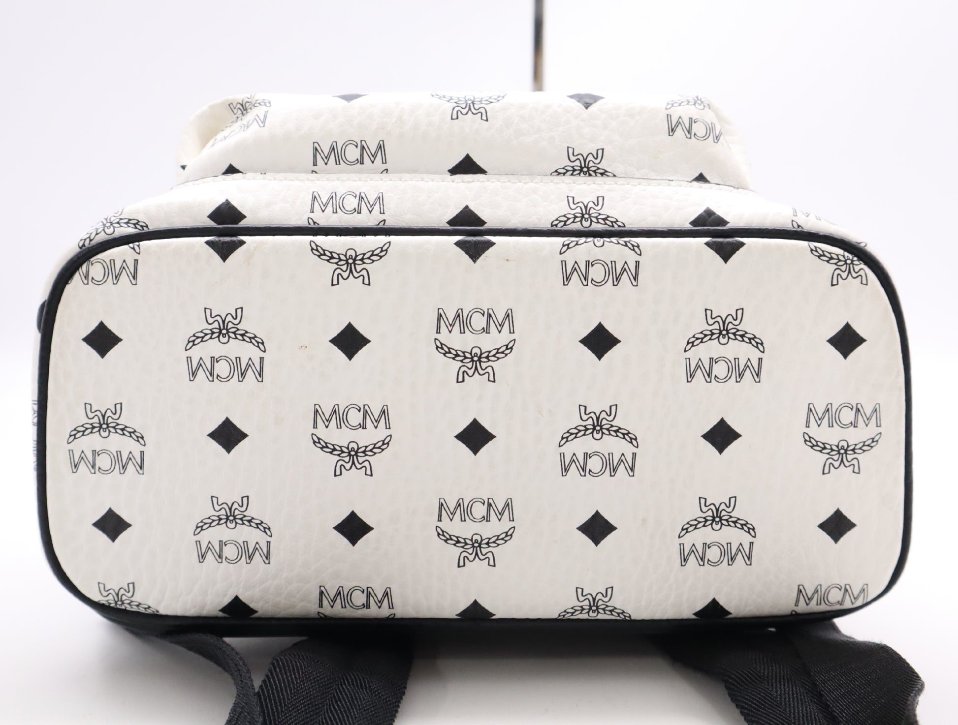 MCM PVC and Leather Stark Backpack - Visetos Small White Backpack